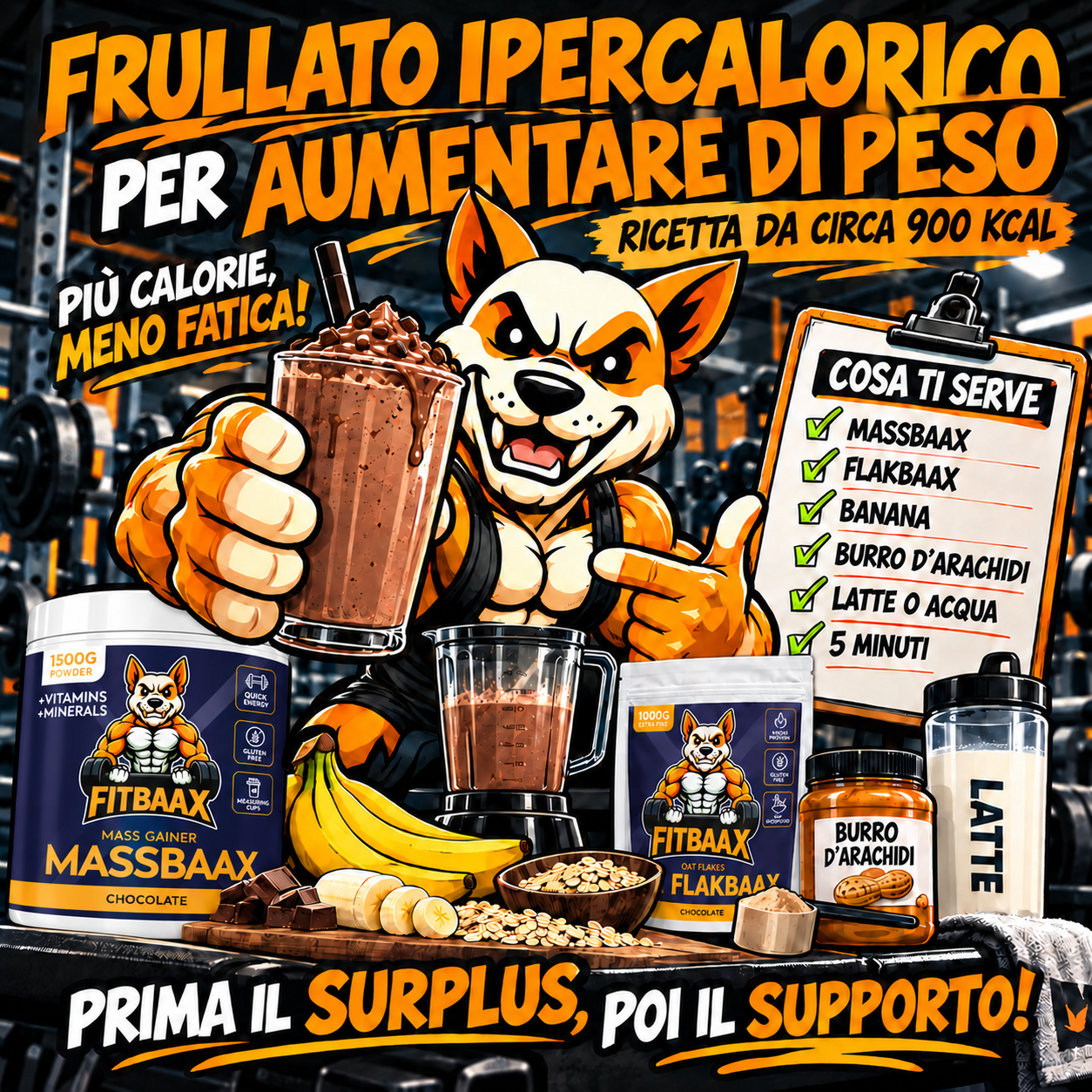 <p>Frullato ipercalorico per aumentare di peso</p>
